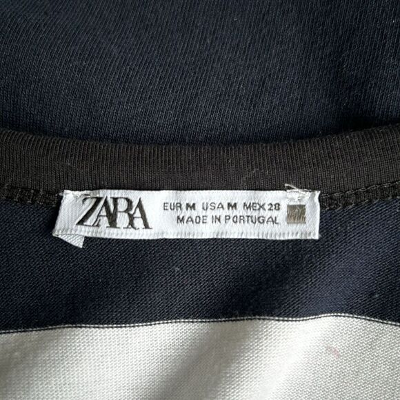 Womens ZARA stripped tank dress size medium cotton midi summer lounge sleeveless - Picture 7 of 7